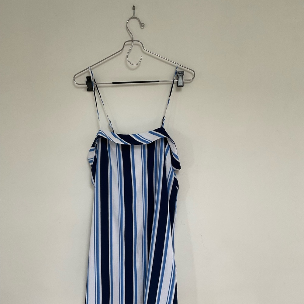 Blue and White Striped Dress